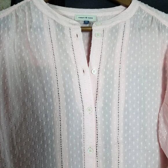 Court & Rowe Pale Pink Clip Dot Blouse - Picture 7 of 10
